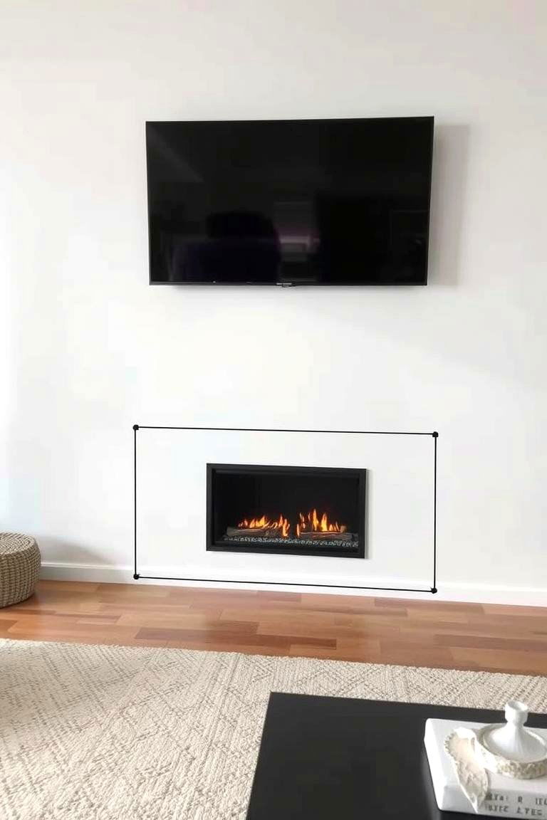 Linear Fireplace Under a TV - 24 linear fireplace ideas