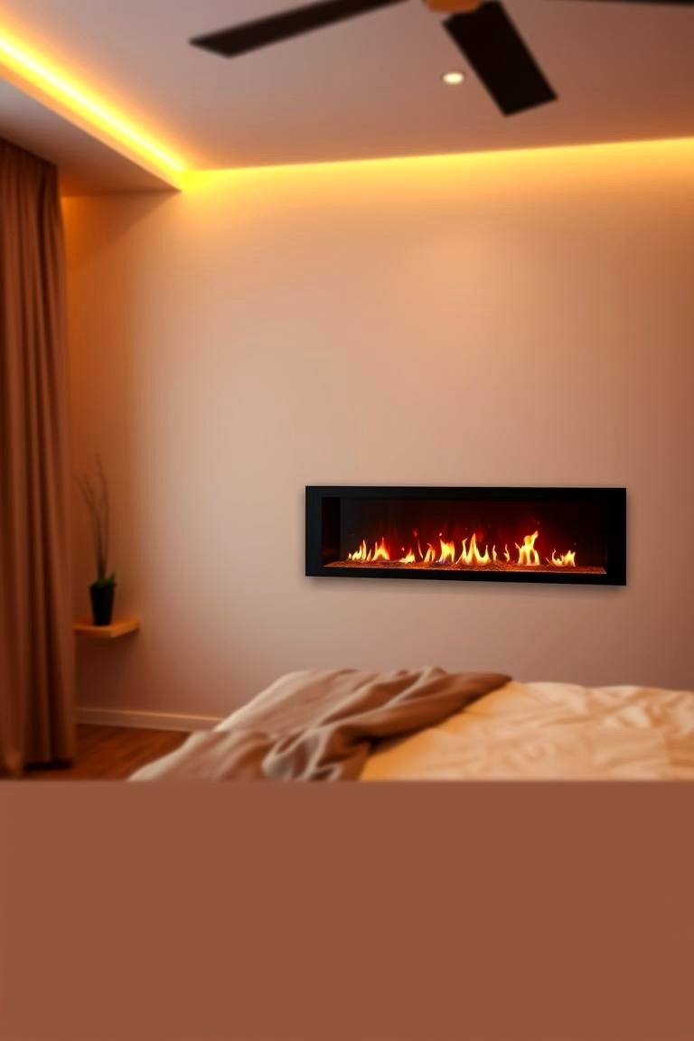 Linear Fireplace in a Bedroom Setting - 24 linear fireplace ideas