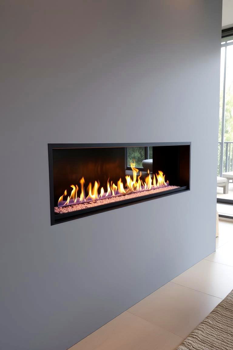 Linear Gas Fireplace for Easy Maintenance - 24 Modern Fireplace Ideas