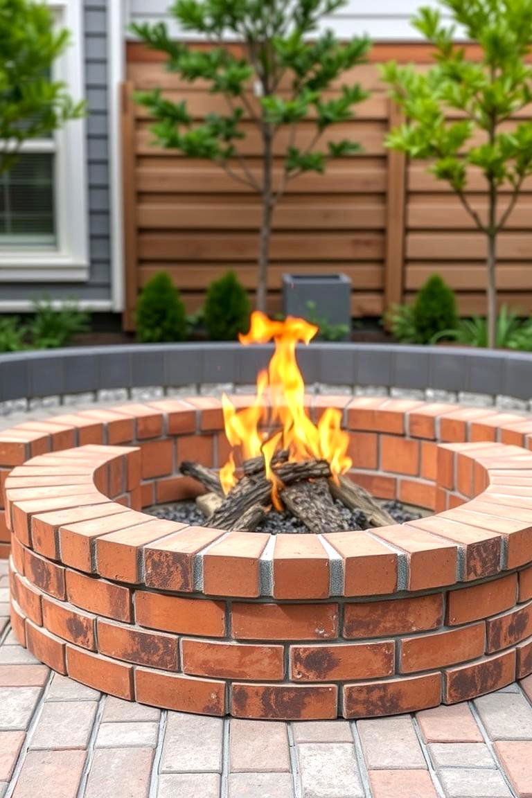 Lined Brick Fire Pit - 24 Brick Fire Pit Ideas
