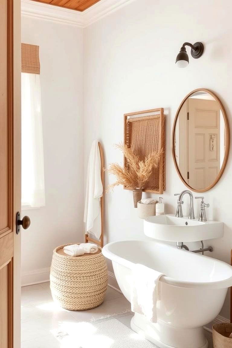 Linen Textures - 24 Coastal Bathroom Ideas