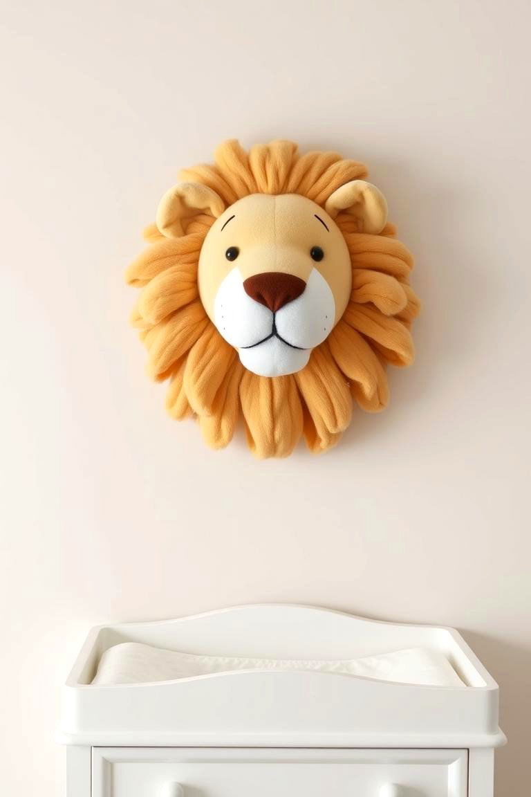 Lion Head Wall Mount - 24 Safari Nursery Decor Ideas