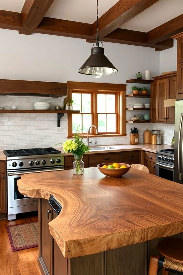Live Edge Wood Countertop - 24 Wood Countertop Ideas