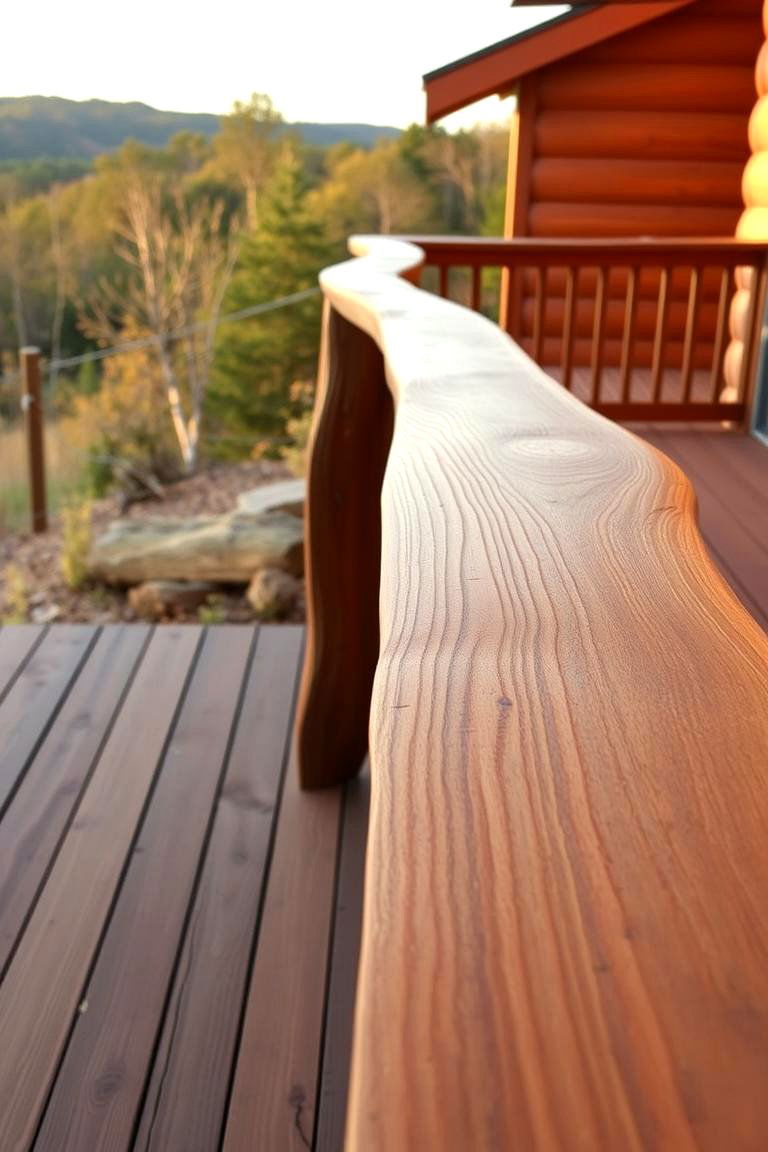 Live Edge Wood Railing - 24 Wood Deck Railing Ideas