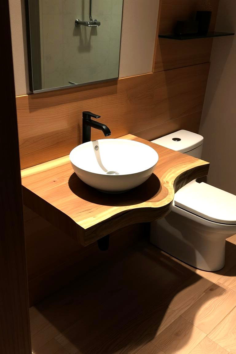 Live Edge Wood Vanity for Natural Beauty - 24 Wood Bathroom Vanity Ideas