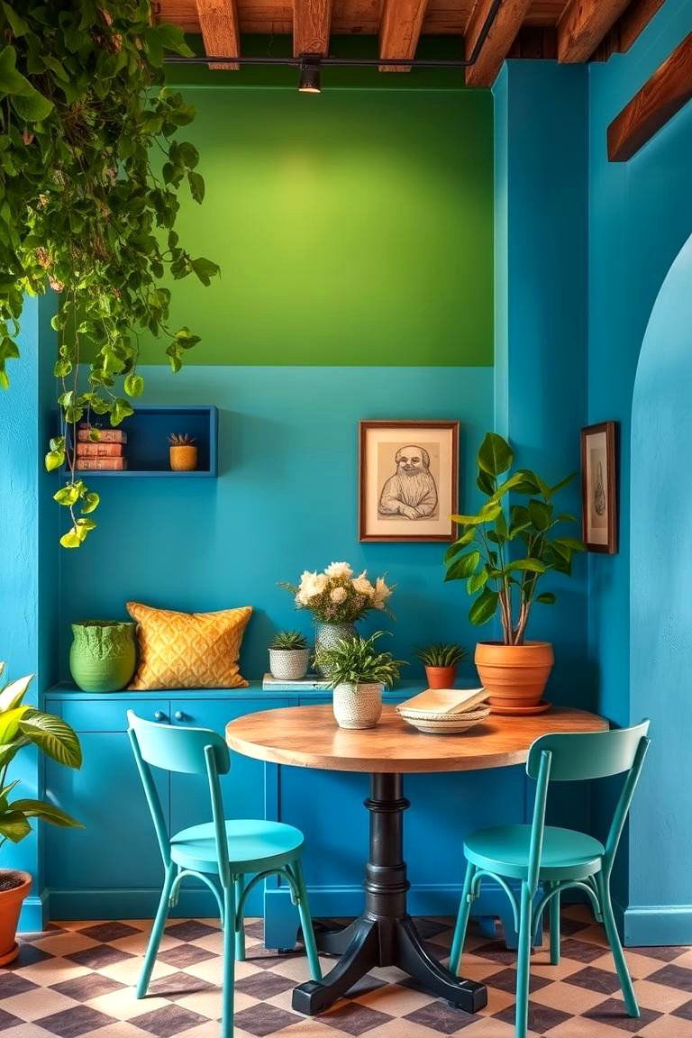 Lively Ambiance Capri Blue and Basil Green - 24 Blue and Green Color Combos for Decorating