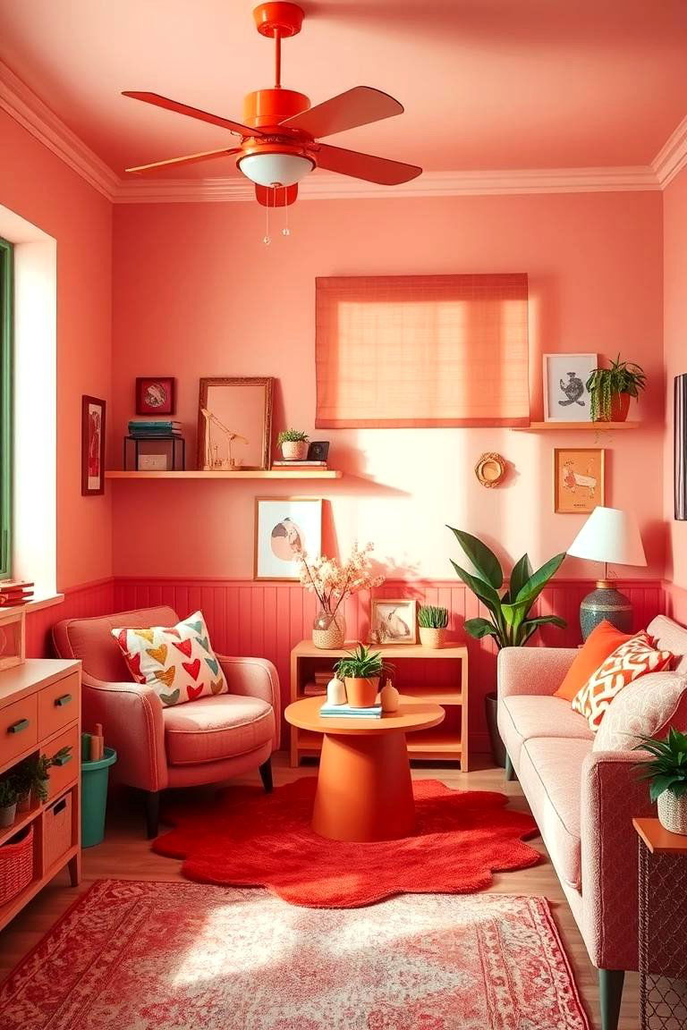 Lively Coral Spark - 24 Monochromatic Color Schemes for Rooms