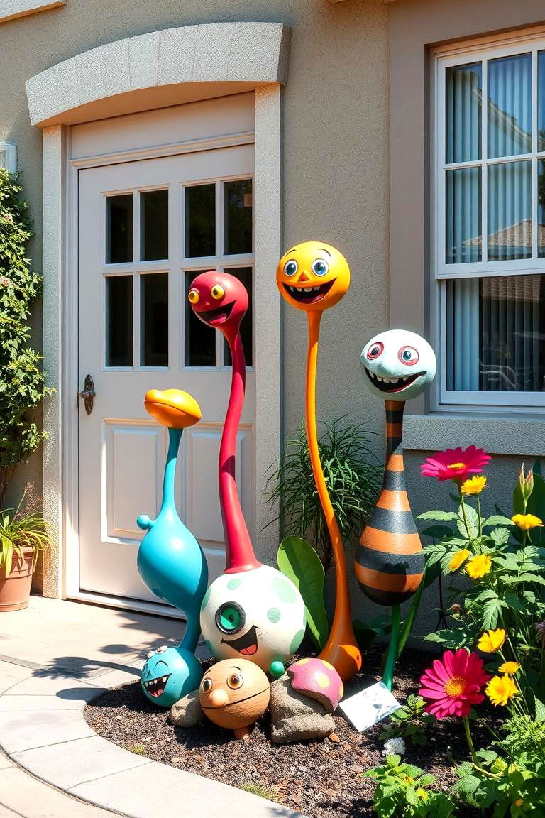 Lively Garden Sculptures - 24 Summer Front Door Decor Ideas