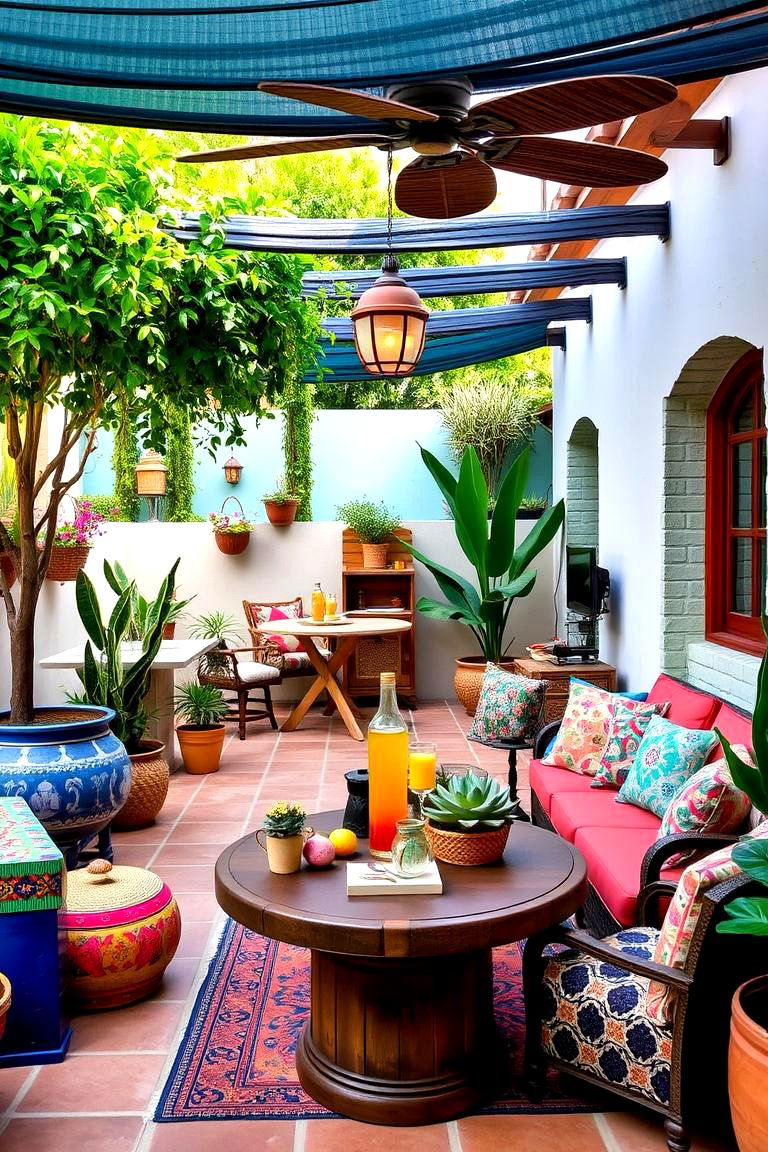 Lively Gathering Space with Spanish Inspired Decor - 24 spanish style patio ideas
