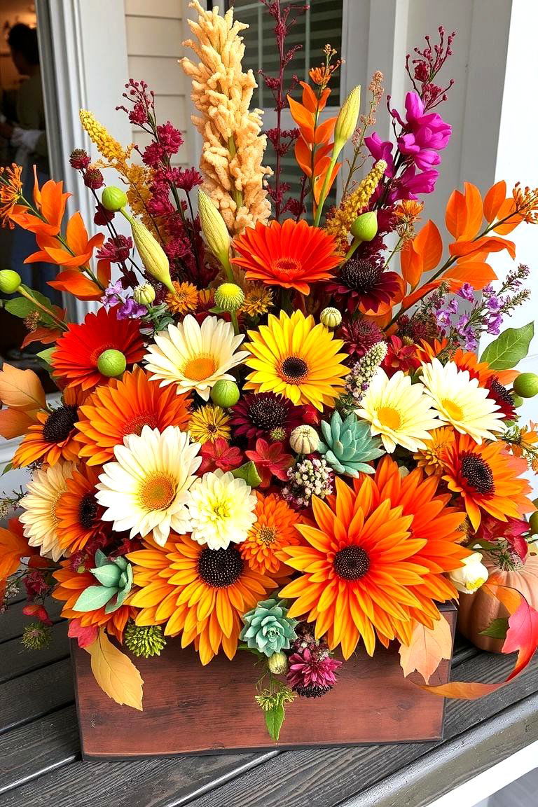 Lively Harvest Celebration - 24 Fall Flower Box Ideas