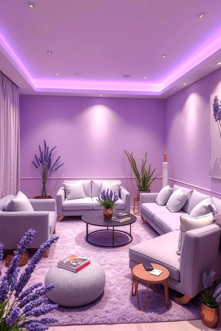 Lively Lavender Lounge - 24 Colorful Room Ideas