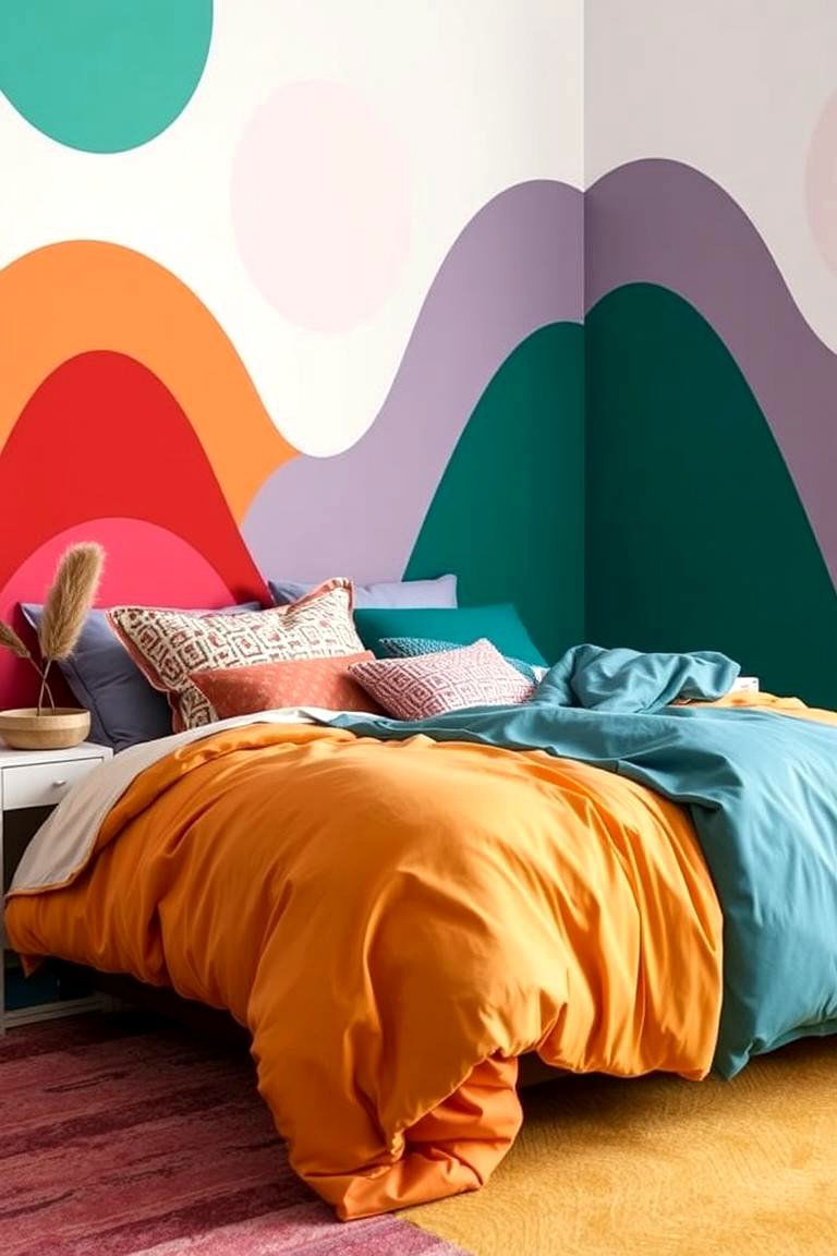 Lively Multi Colored Layers - 24 Colorful Bedroom Ideas