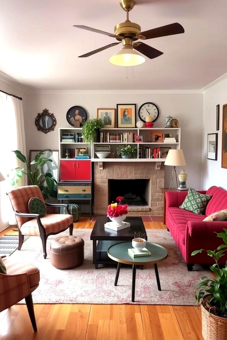 Lively Vintage Pieces - 24 Colorful Living Room Ideas
