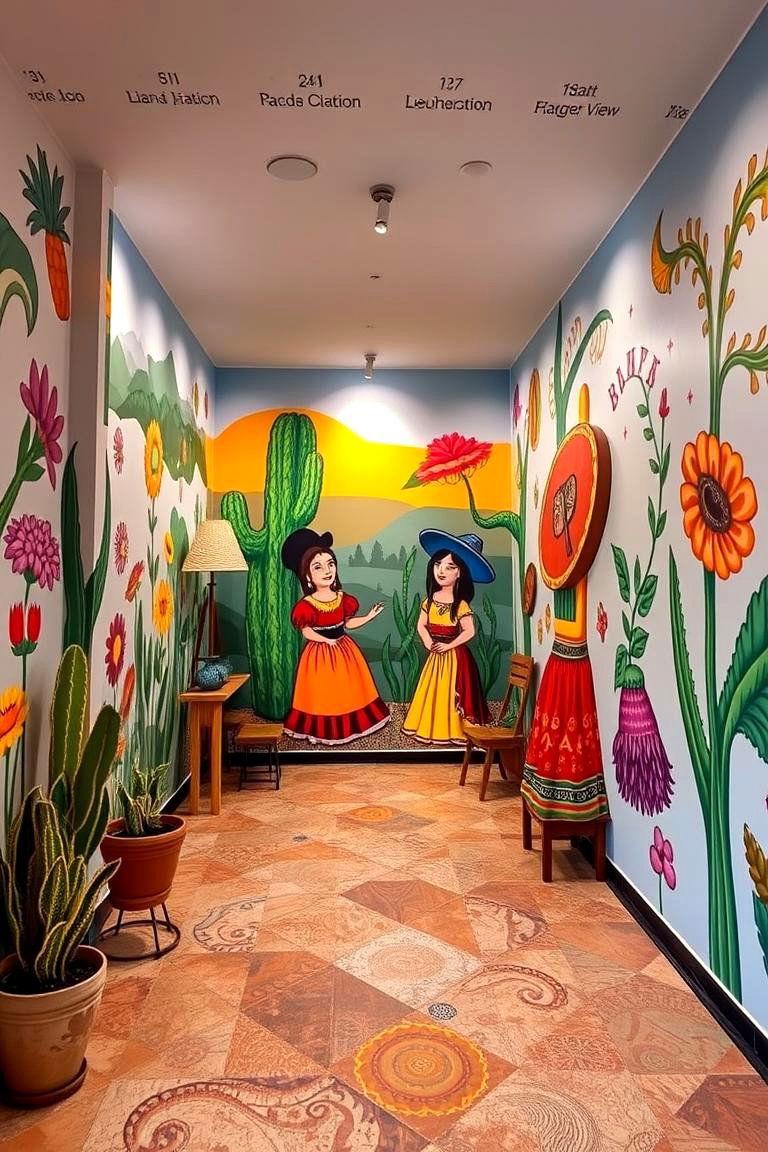 Lively Wall Murals - 24 Mexican Bedroom Ideas