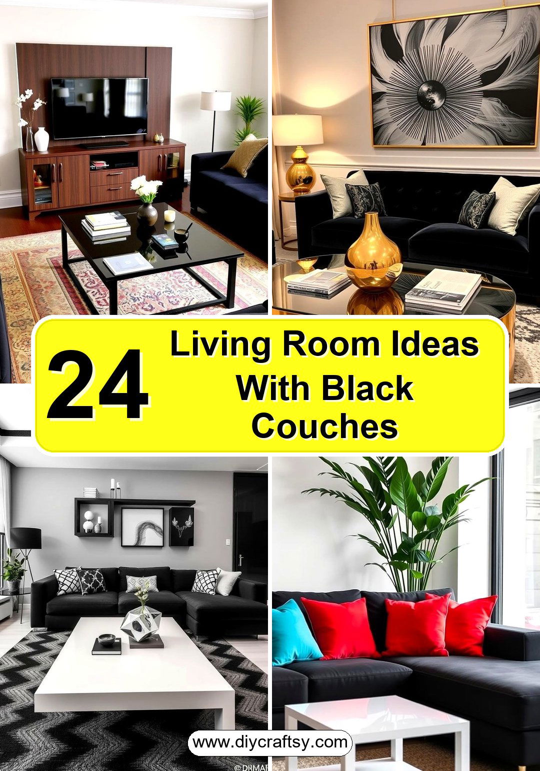 Living Room Ideas With Black Couches
