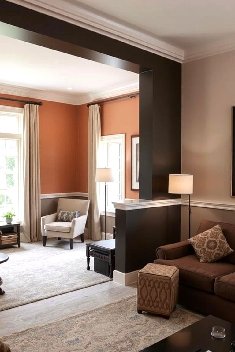 Living Room Zoning Half Wall - 24 Half Wall Ideas
