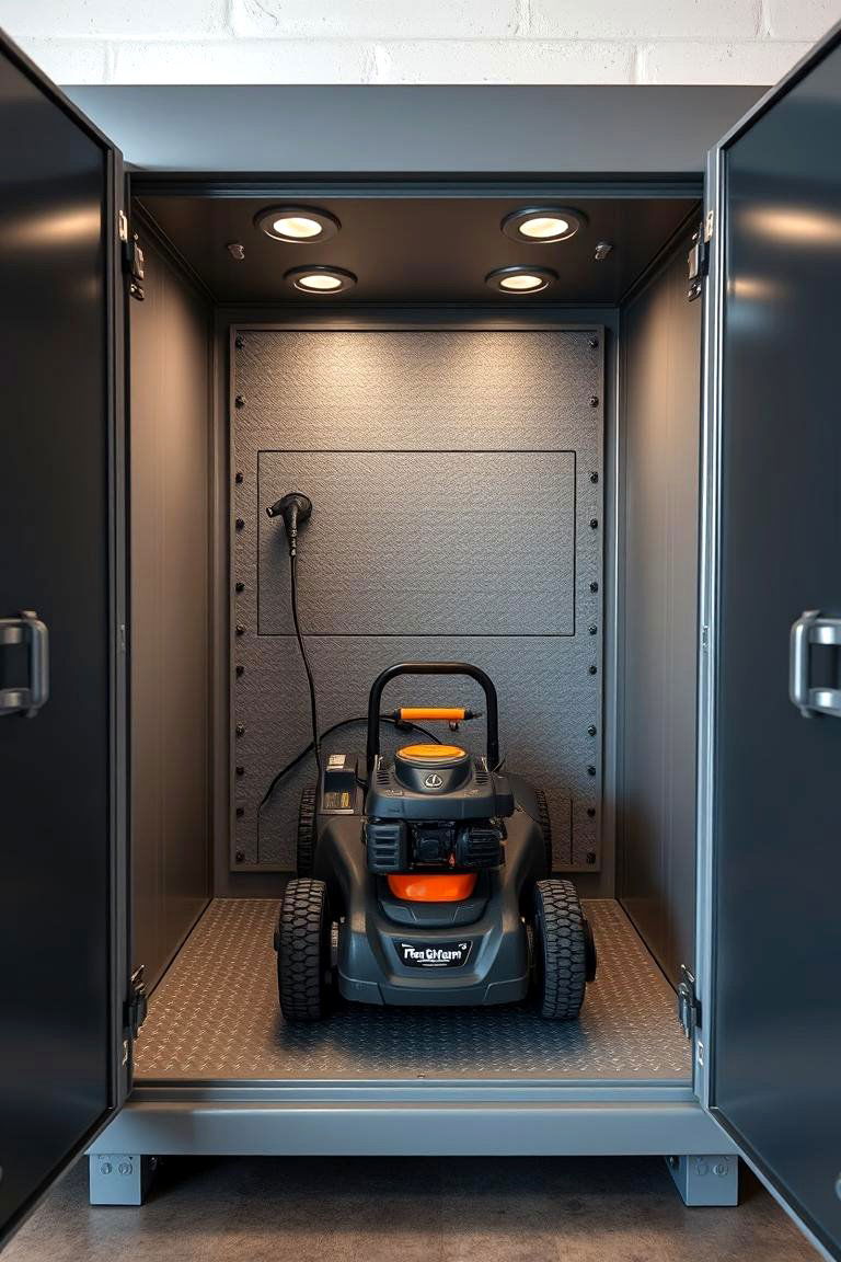 Lockable Storage Cabinet - 24 Lawn Mower Storage Ideas