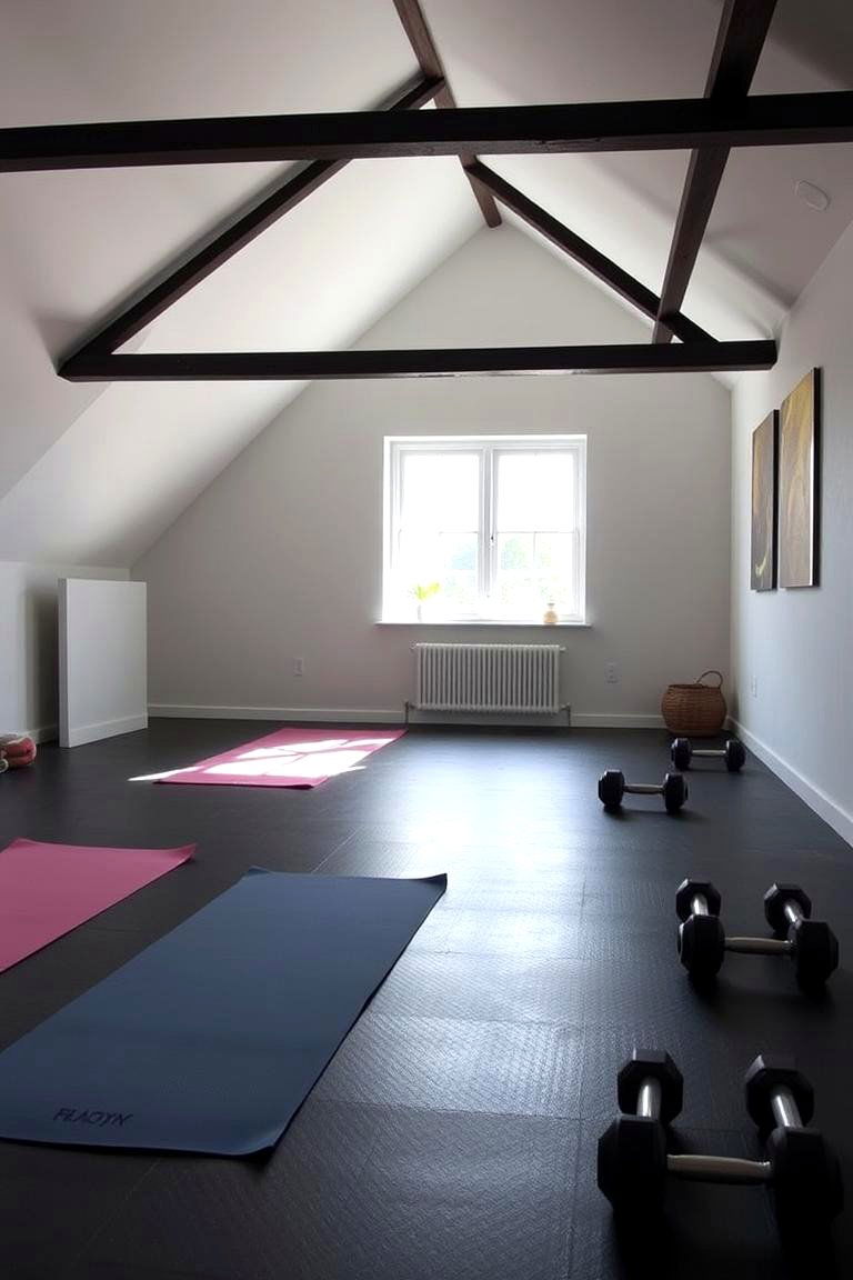 Loft as a Home Gym or Yoga Studio - 24 Loft Ideas