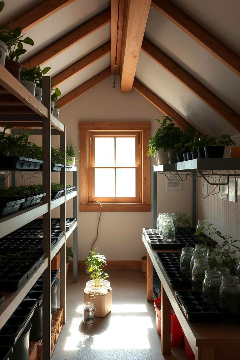 Loft as a Plant Propagation and Seed Starting Area - 24 Loft Ideas