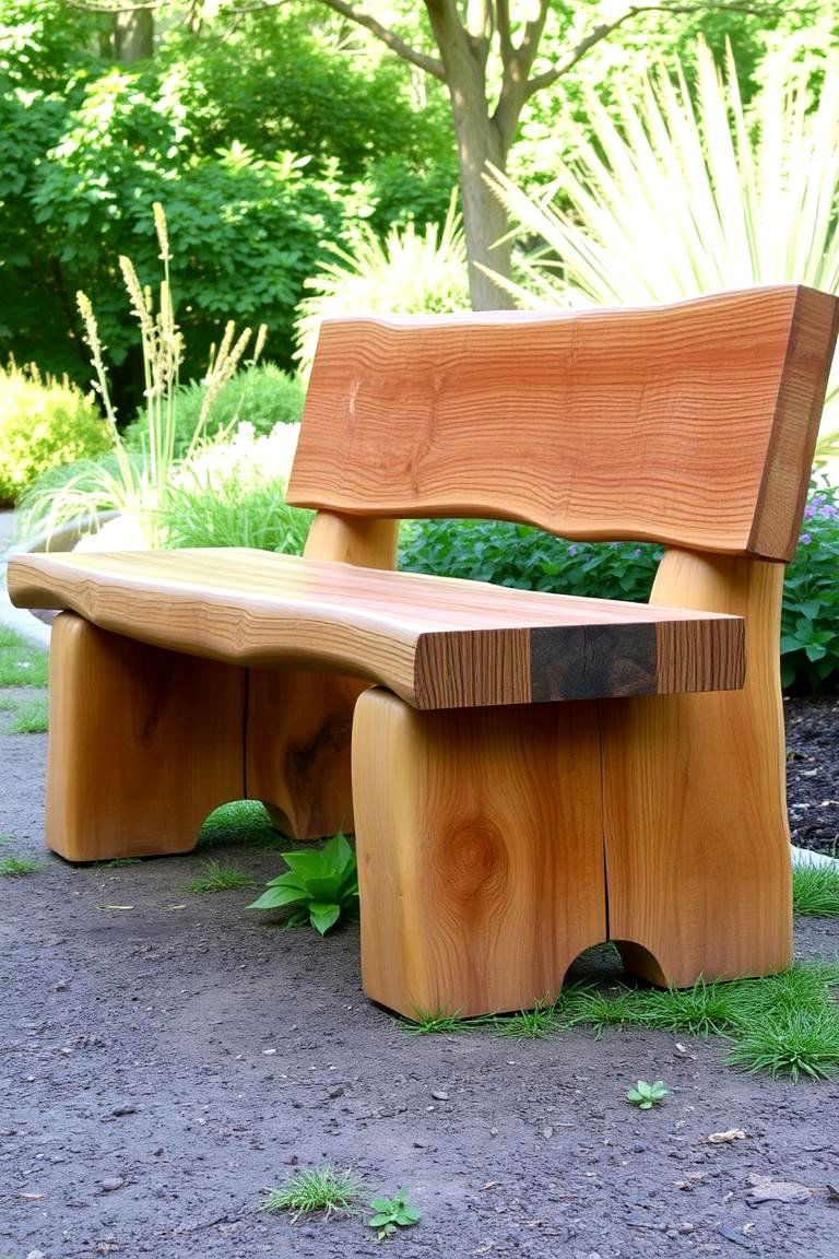 Log Bench Relaxation Spot - 24 Rustic Landscaping Ideas