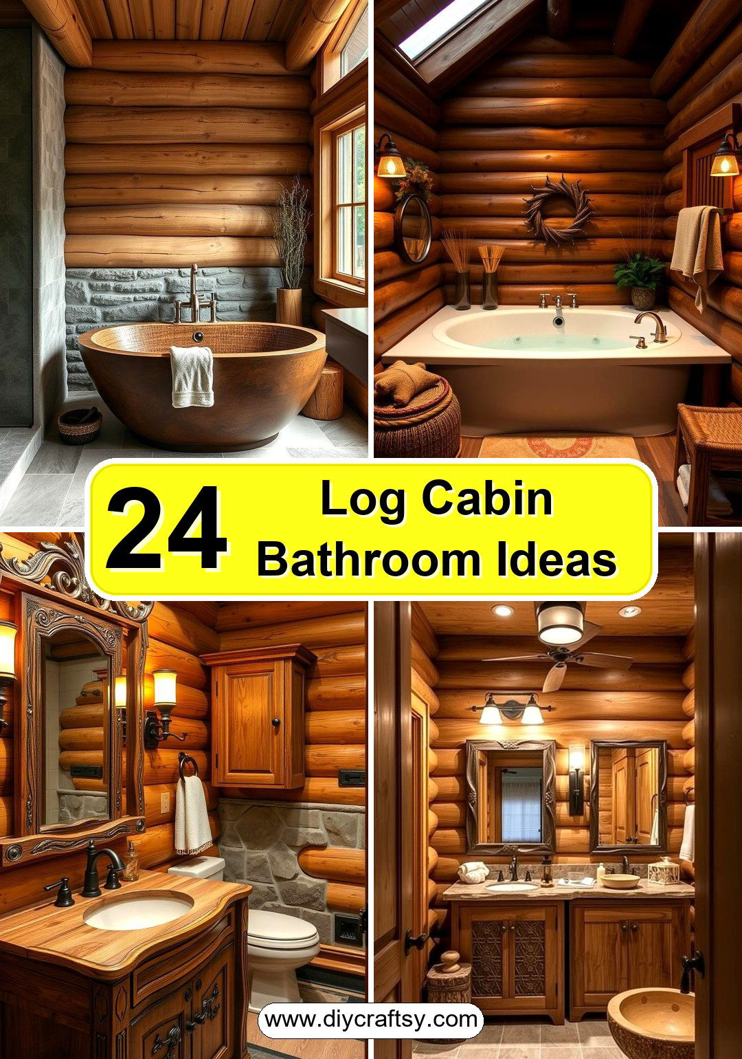 Log Cabin Bathroom Ideas