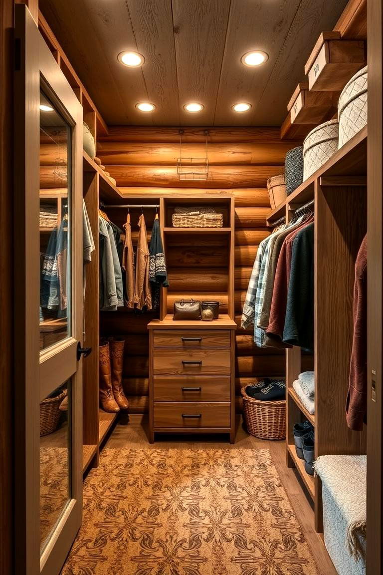 Log Cabin Inspired Layout - 24 Rustic Closet Ideas