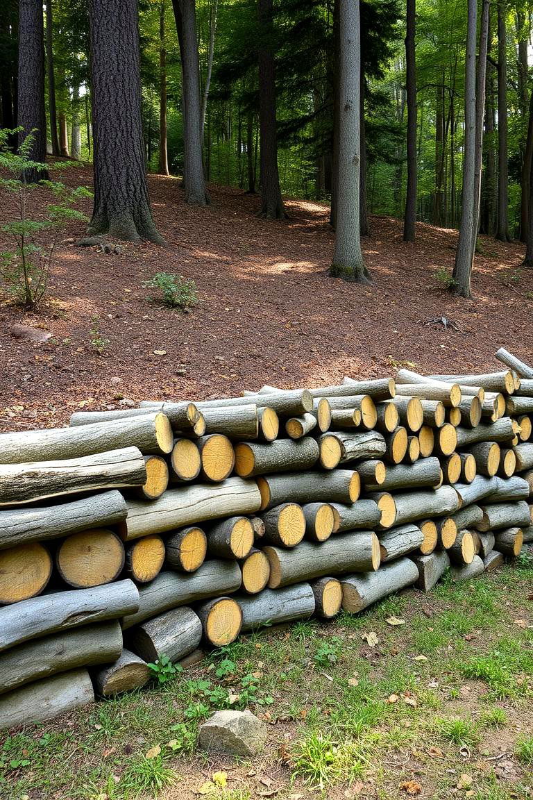 Log Retaining Wall - 24 Wood Retaining Wall Ideas
