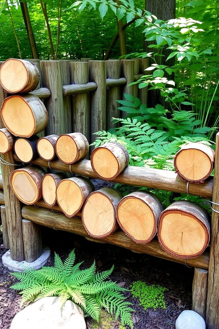 Log Slice Fencing - 24 Small Garden Fence Ideas