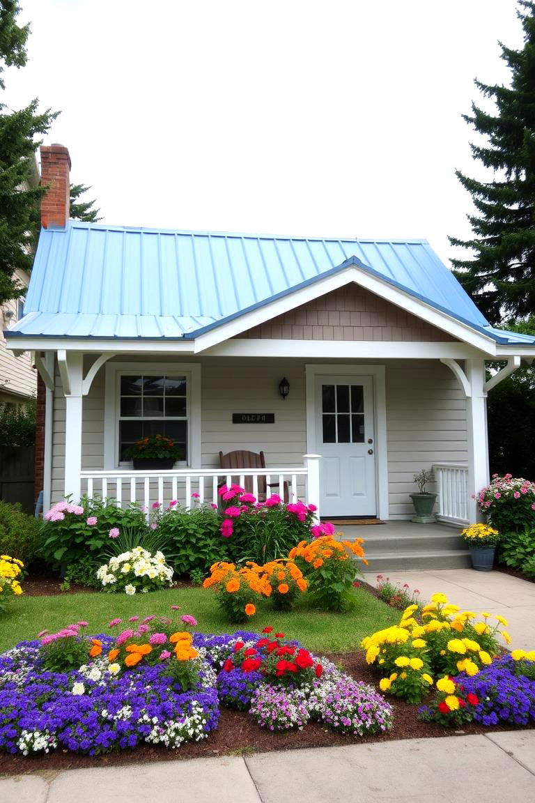 Long Lifespan Expectancy - 24 houses with blue metal roofs