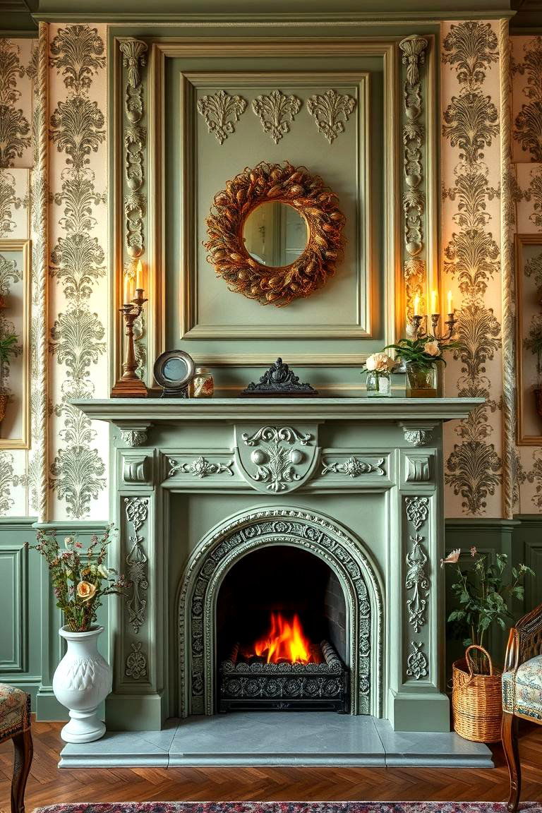Looking at Charming Sage Green Details - 24 Sage Green Fireplace Ideas