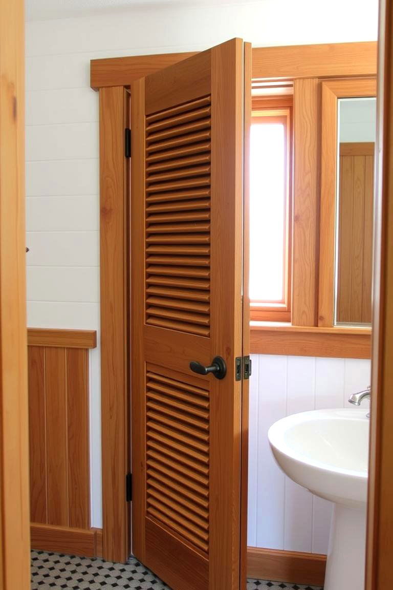 Louvered Door for Ventilation - 24 Bathroom Door Ideas