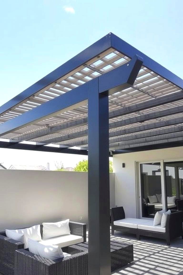 Louvered Roof Pergola - 24 Patio Pergola Ideas
