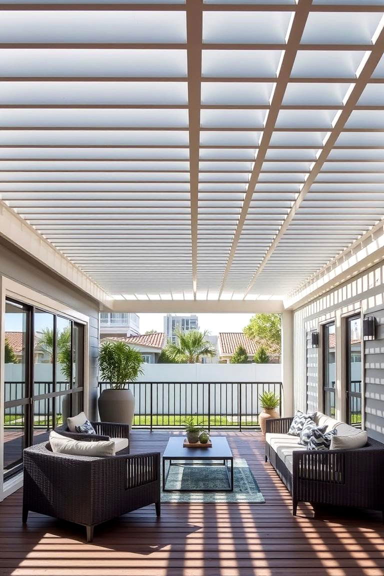 Louvered Roof Structure - 24 Partially Covered Deck Ideas