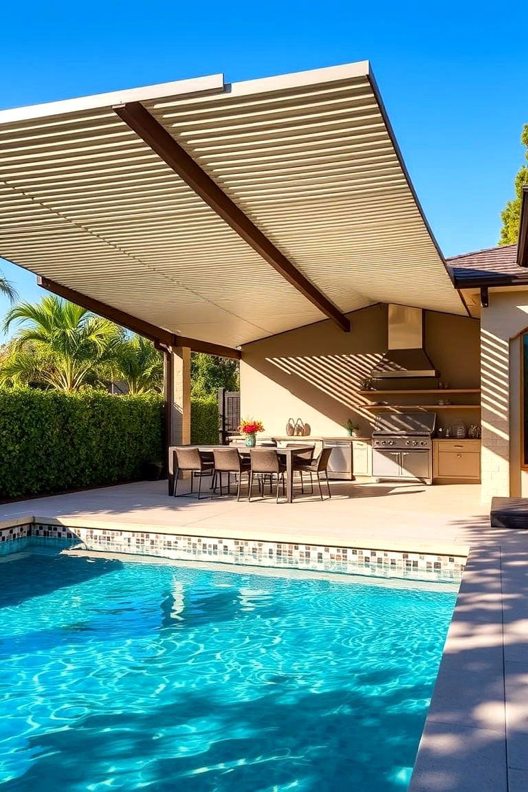 Louvered Roof Structures - 24 Pool Shade Ideas
