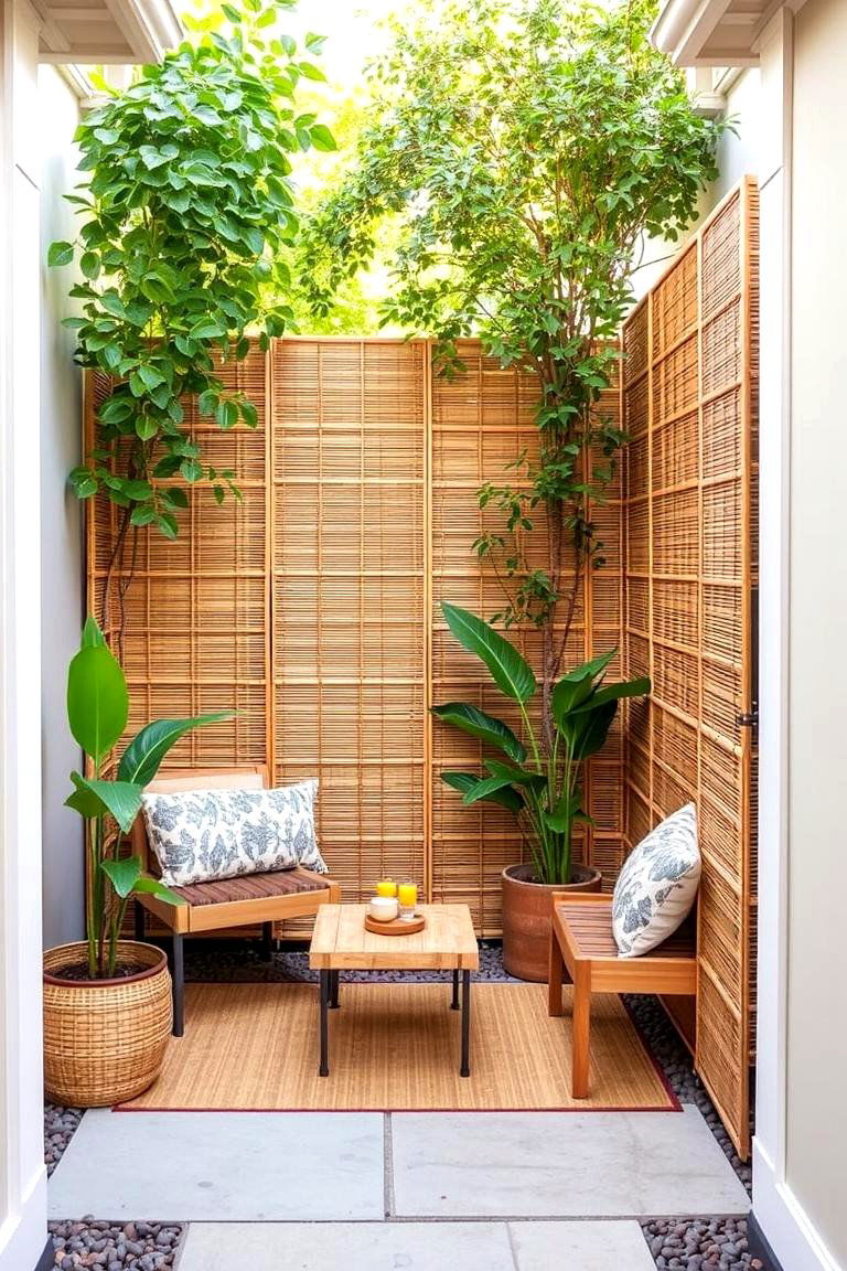Low Cost Privacy Screening - 24 Cheap Backyard Makeover Ideas