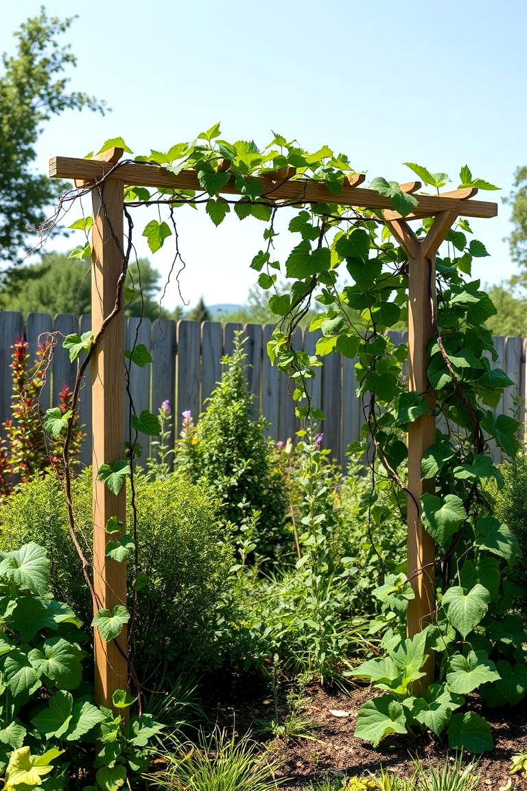 Low Cost Trellis with Climbing Vines - 24 Ideas Cheap Ways to Block Neighbors View