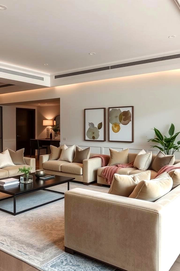 Low Key Luxe Mismatch - 24 Mismatched Sofas in Living Room Ideas