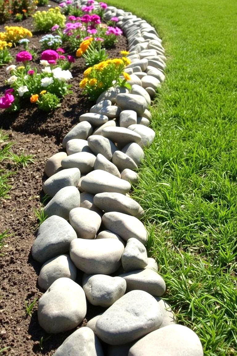 Low Maintenance Border - 24 River Rock Edging Ideas