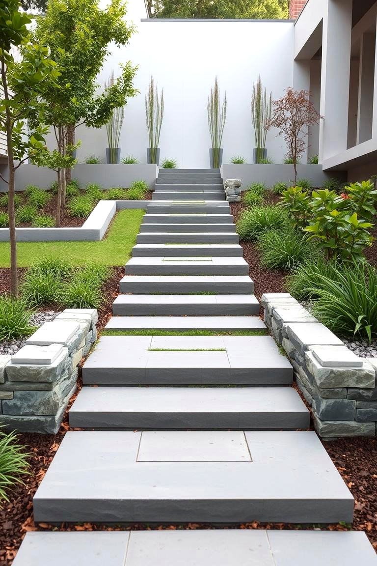Low Maintenance Landscaping - 24 Flagstone Steps
