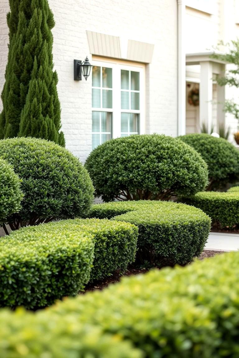 Low Maintenance Natural Look - 24 Front Yard Boxwood Designs