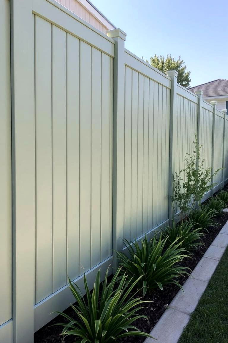 Low Maintenance Vinyl - 24 Sage Green Garden Fence Ideas