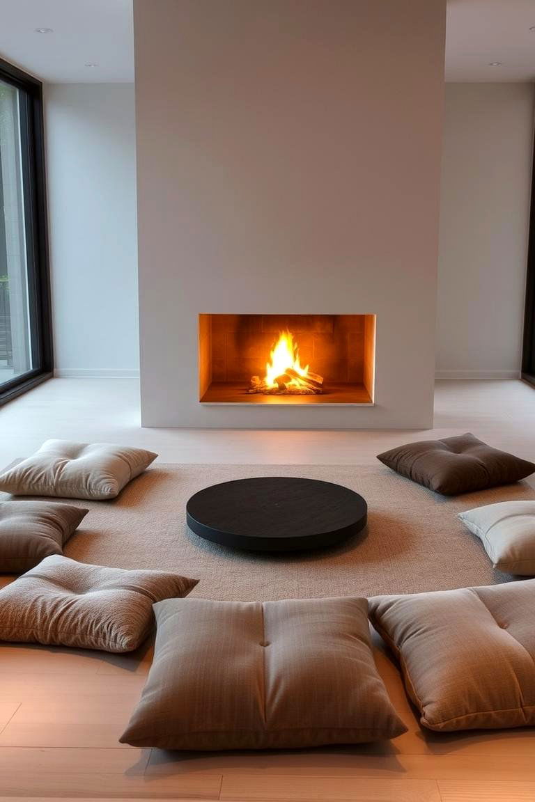 Low Profile Floor Seating - 24 Fireplace Seating Ideas