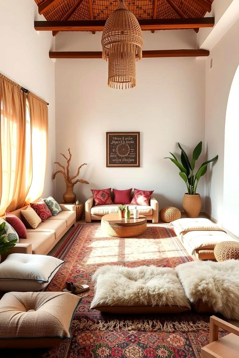 Low Profile Seating and Floor Cushions - 24 Moroccan Living Room Ideas