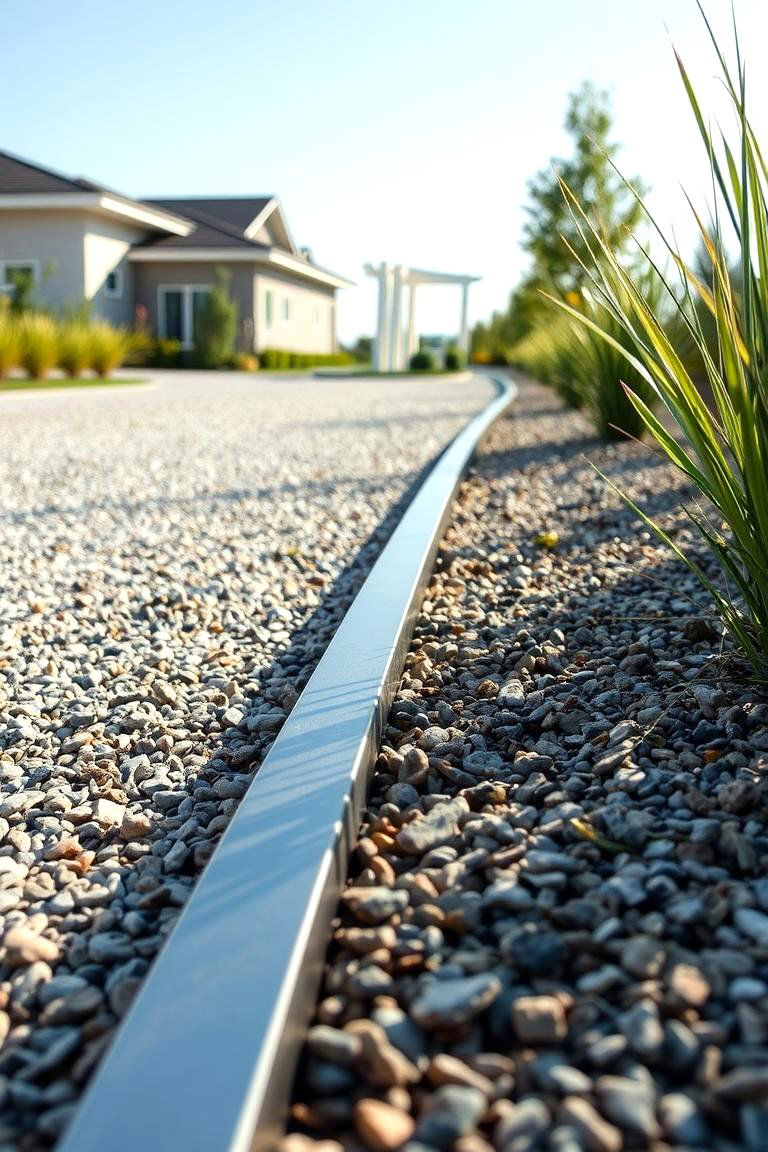 Low Profile Steel Edging - 24 Gravel Driveway Edging Ideas