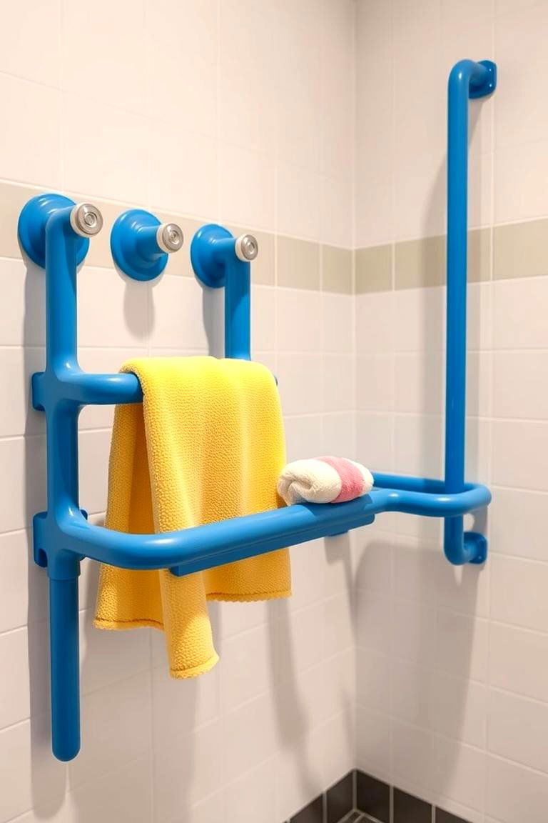 Lowered Towel Bars - 24 Kids Bathroom Ideas