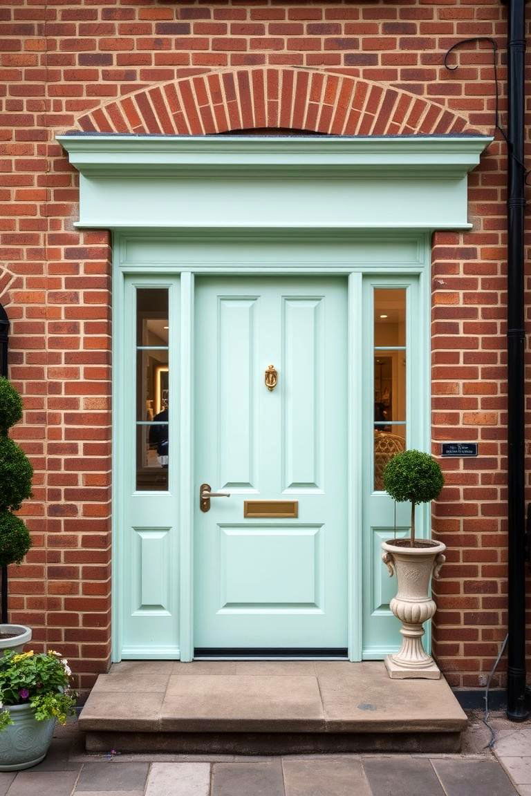 Luminous Blonde Brick and Soft Mint - 24 Blonde Brick House Color Schemes