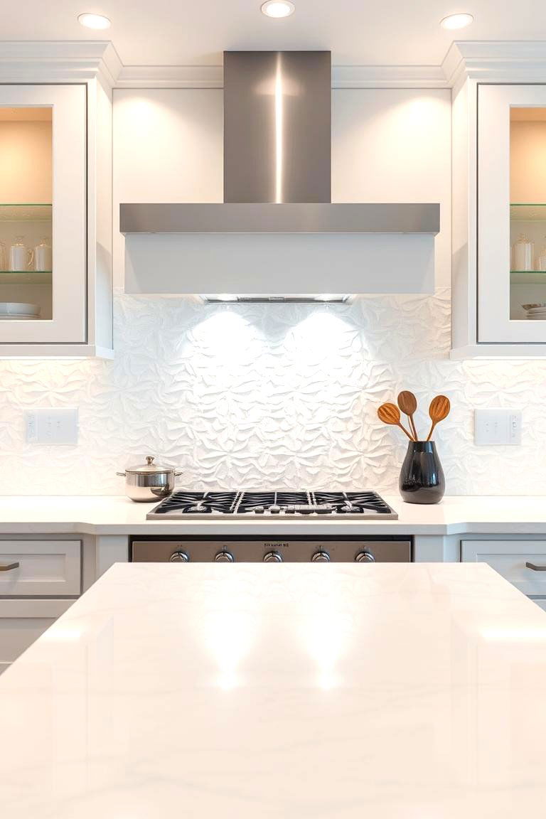 Luminous Pearl - 24 White Kitchen Backsplash Ideas