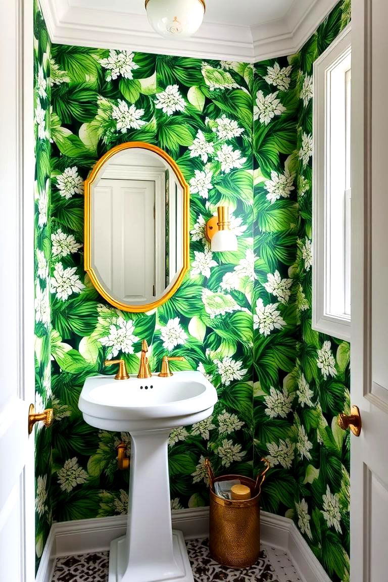 Lush Botanical Escape - 24 Powder Room Wallpaper Ideas