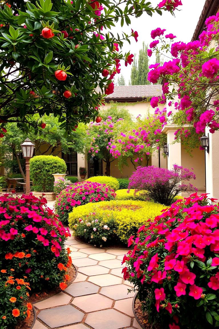 Lush Courtyard Garden - 24 front yard spanish style landscaping ideas