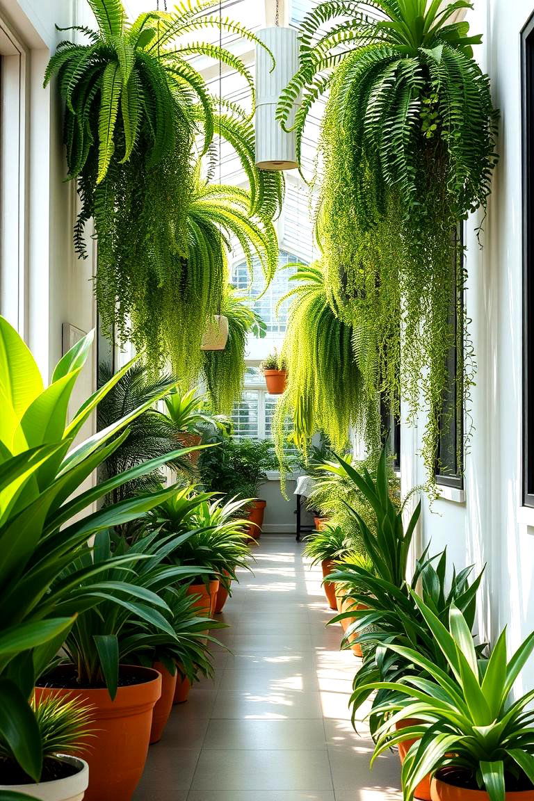 Lush Foliage Accent - 24 Green Hallway Ideas